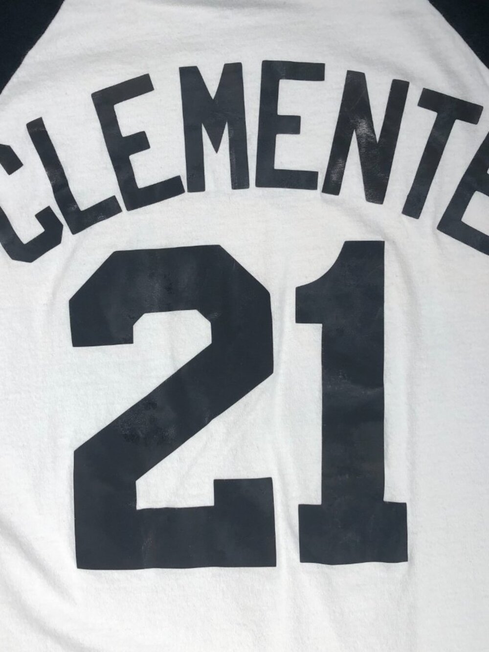 Roberto Clemente Shirt Men Medium Retro Ringer Pittsburgh Pirates MLB Majestic - Picture 5 of 7